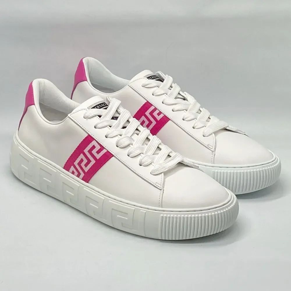 Versace Greca Logo Leather Sneakers size 40